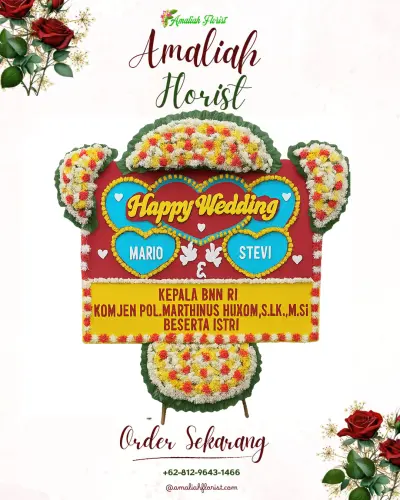 Karangan Papan Bunga Pernikahan di Cangkingan
